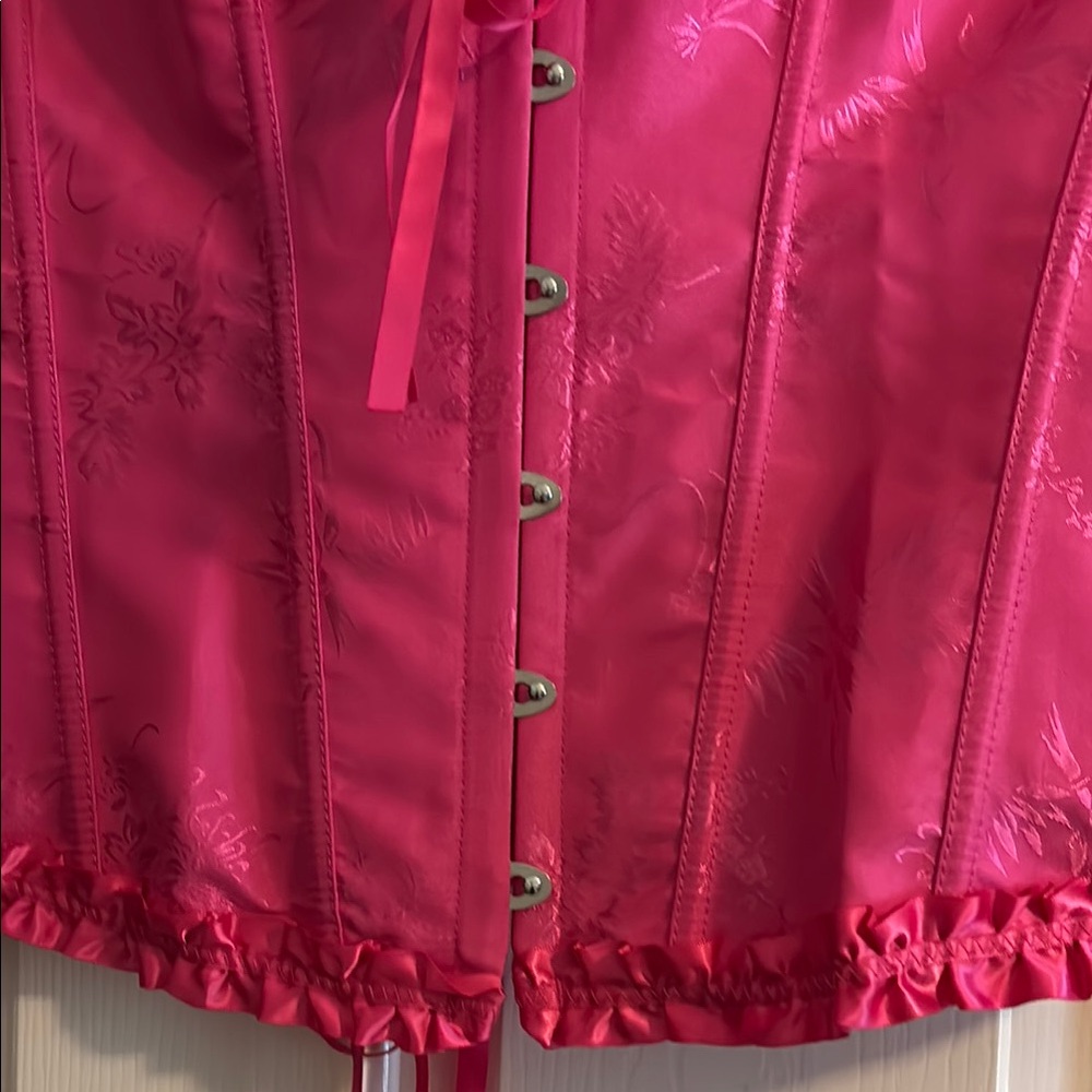 Pink Corset Top with Ruffle Trim - Picture 5 of 6